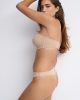 Secret Sense 11062 low cut strapless & 2104 laser cut string beige side