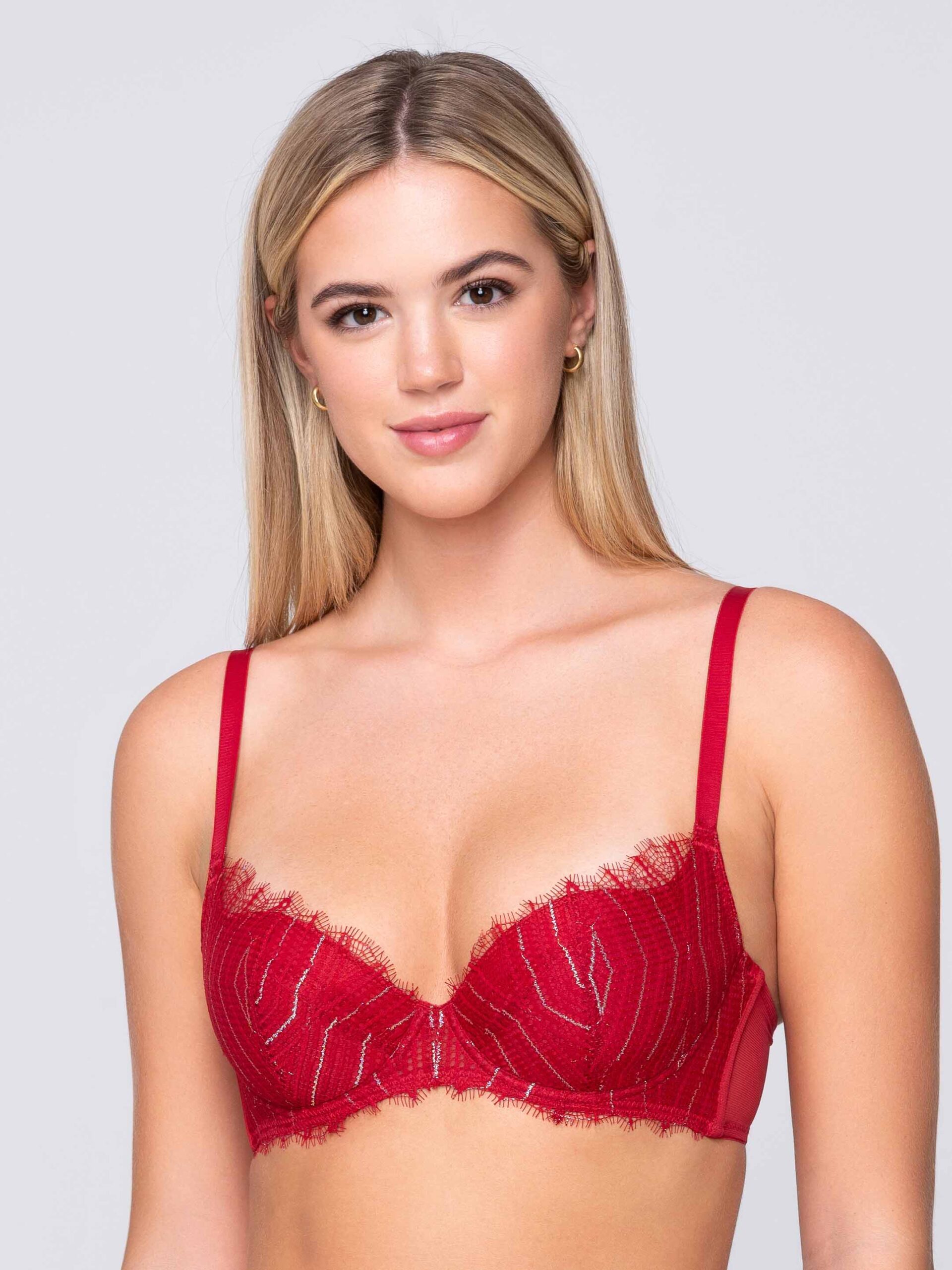 Crystal 16401 padded balconette red closecut