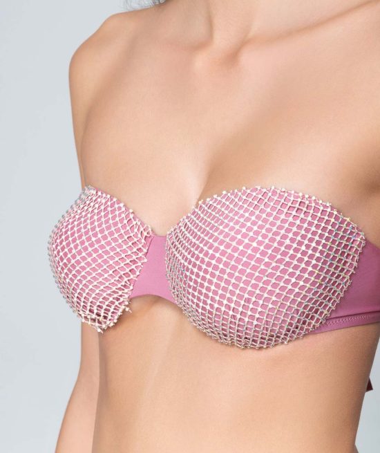 Sky 94121 strapless with molded cup pink details