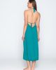 Topaz 94029 long v neck dress green back