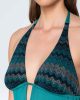 Topaz 94029 long v neck dress green details