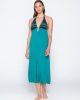 Topaz 94029 long v neck dress green front