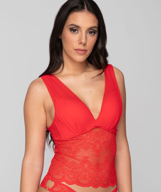 Kiss 14210 long line bralette & 24210 brazilian red side