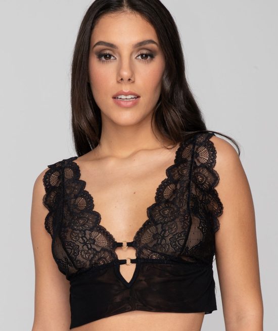 Kiss 14211 bralette & 24211 string black front