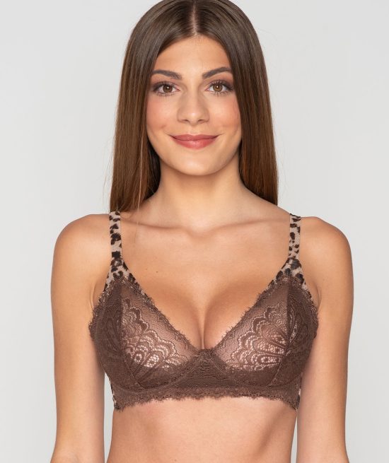 Leopard 14222 wireless bra & 24120 brazilian brief front close cut