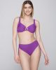 Callista 94072 unpadded big size balconette & 94076 ruched side bottom purple front