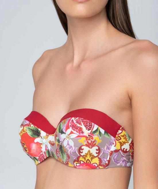Granada 93960 strapless with molded cup red details