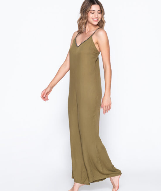 Edith 91171 jumpsuit olive side