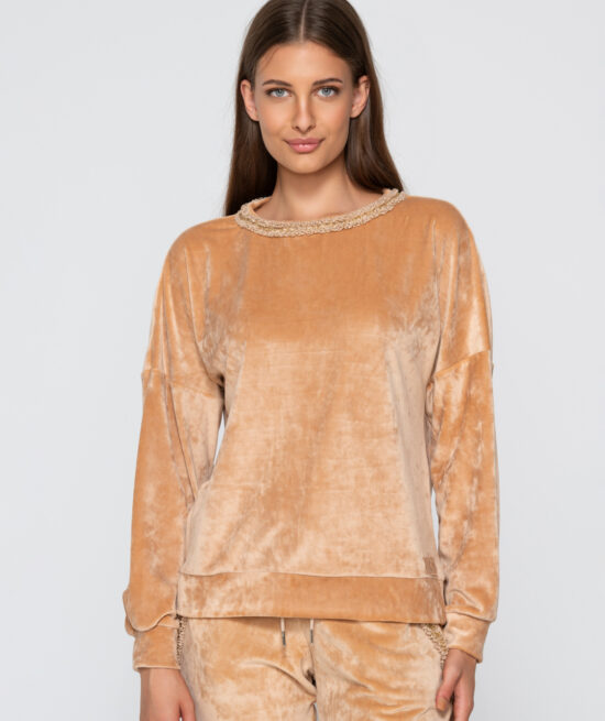 Balanced 7030 sweatshirt & 7033 sweatpants beige front close