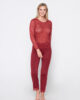 Micro Touch 84522 lace t shirt with long sleeves & 84508 pants red front