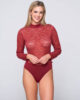 Micro Touch 84524 lace turtleneck body red front