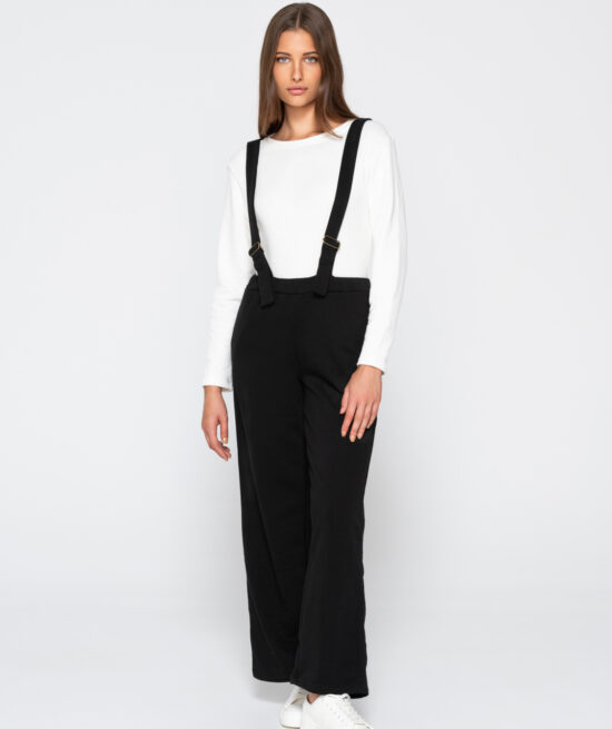 Sweetened 7005 salopette black front