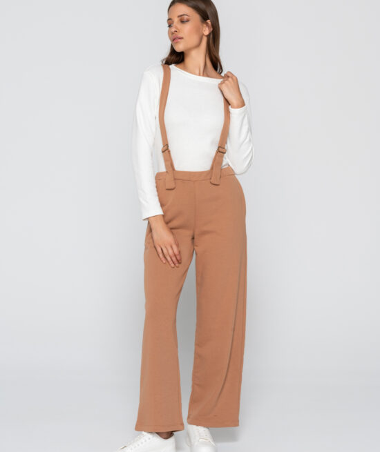 Sweetened 7005 salopette camel front