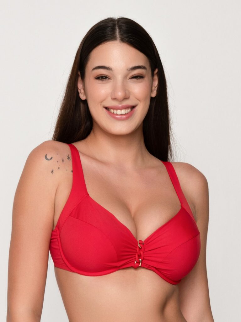 Arista 94223 unpadded big size balconette red close cut