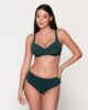 Blue Sense 91940 unpadded big size balconette & 91932 ruched side bottom pine green front