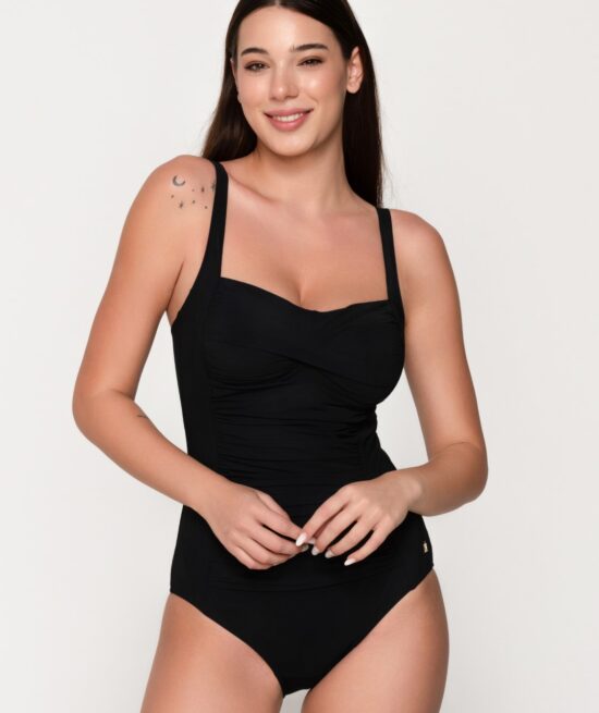 Blue Sense 92068 swimsuit with molded cup black close cut