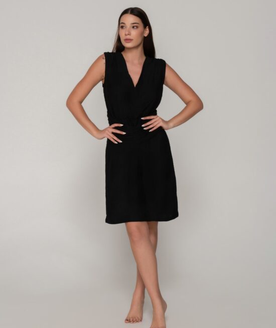 Charmed 8017 midi dress black front