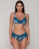 Nerida 94263 unpadded big size balconette full cup & 94267 ruched side bottom blue front