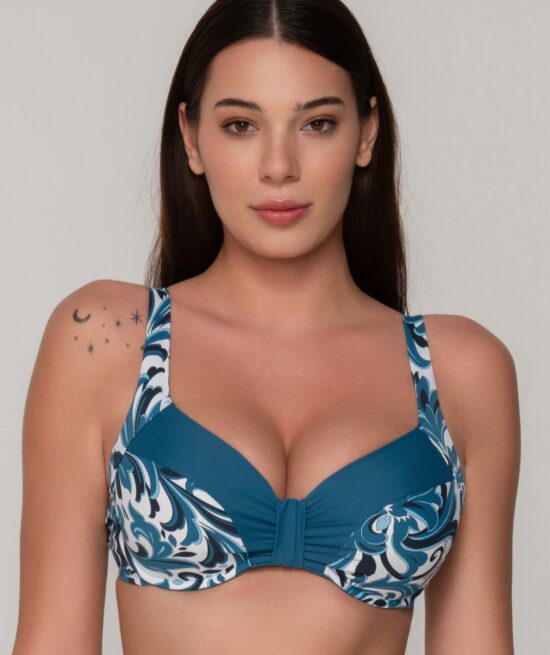 Nerida 94263 unpadded big size balconette full cup blue close cut