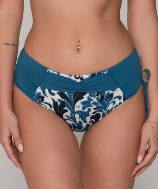 Nerida 94267 ruched side bottom blue close cut