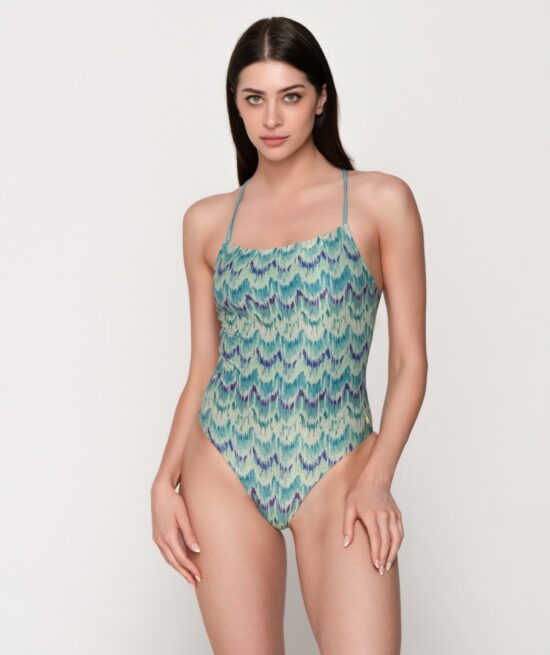Opal 94208 swimsuit removable cup blue front