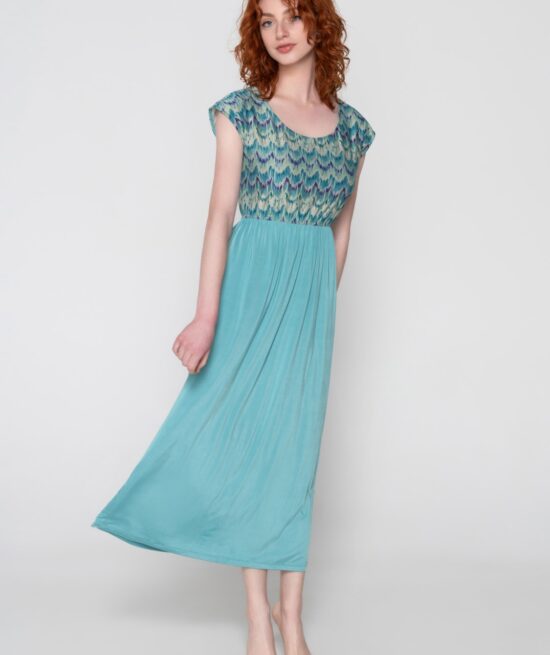 Opal 94211 long dress blue close cut