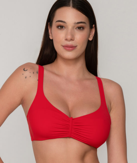 Blue Sense 92067 curvy bralette & 91928 side tie bottom red close cut