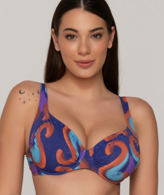 Riviera 94473 unpadded big size balconette & 94476 ruched side bottom unique front   close cut