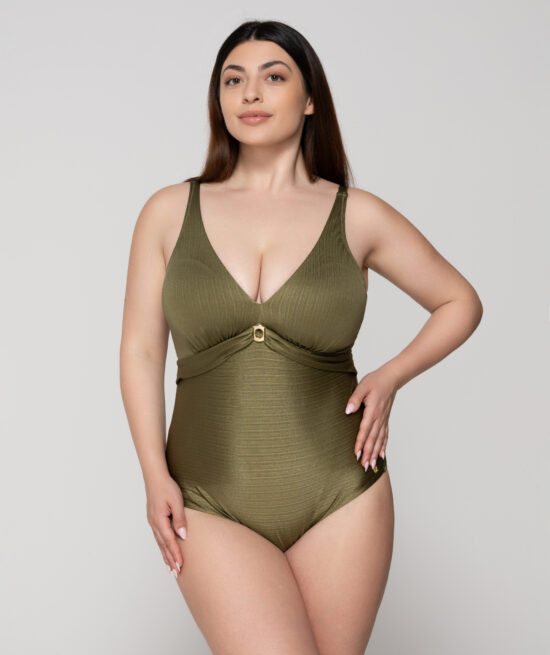 Gold 94658 swimsuit with molded triangle cup green front