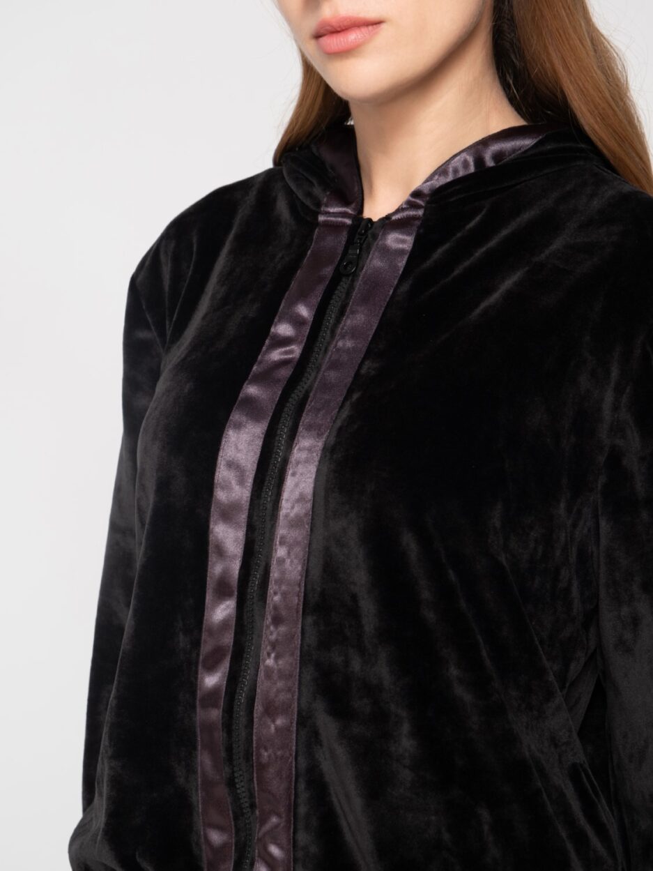 Devoted velvet jacket zip hoodie - Luna Splendida