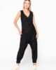 Charmed 8011 racerback top & 8012 capri black front