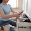 Young,Adult,Woman,Asia,People,Arrange,Stack,Undies,Manage,Used