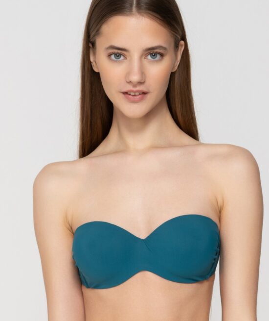 Blue sense 92053 strapless with molded cup & 91929 brazililian bottom petrol close cut