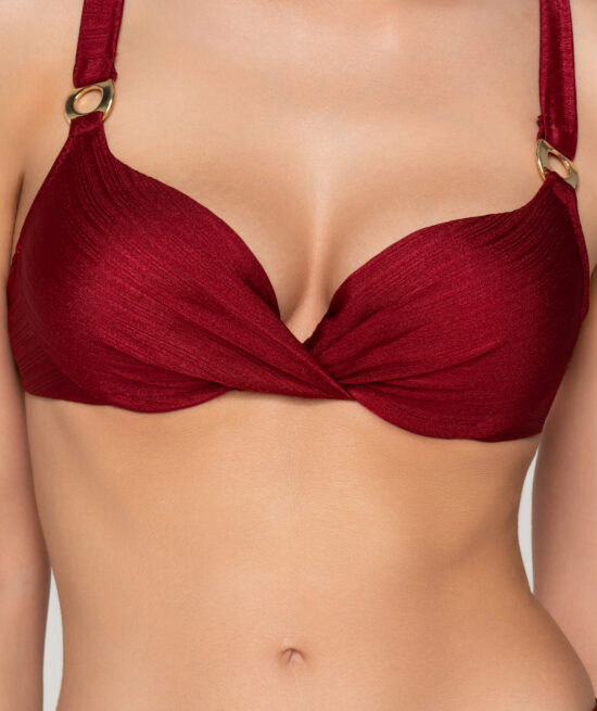 Gold 94650 push up & 94656 ruched bottom bordeaux close cut