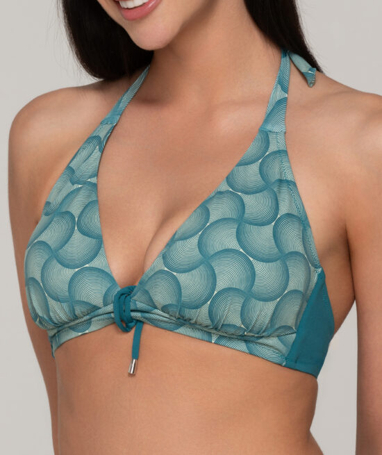 Retro 94590 triangle with cup & 94594 side tie bottom green close cut
