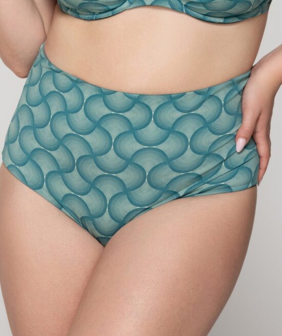 Retro 94597 high waist bottom green close cut