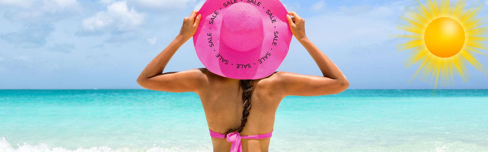 Blue Beige Funny Photographic Hello August Instagram Post (1920 x 600 px)