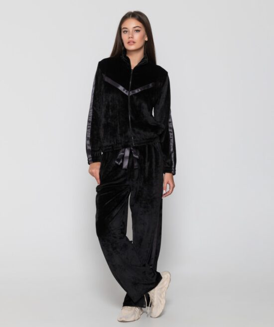 Devoted σετ φούτερ με φερμουάρ και φαρδύ παντελόνι