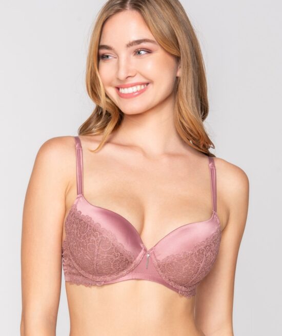 Mystique 15802 padded balconette & 25802 brief rosewood front   Copy