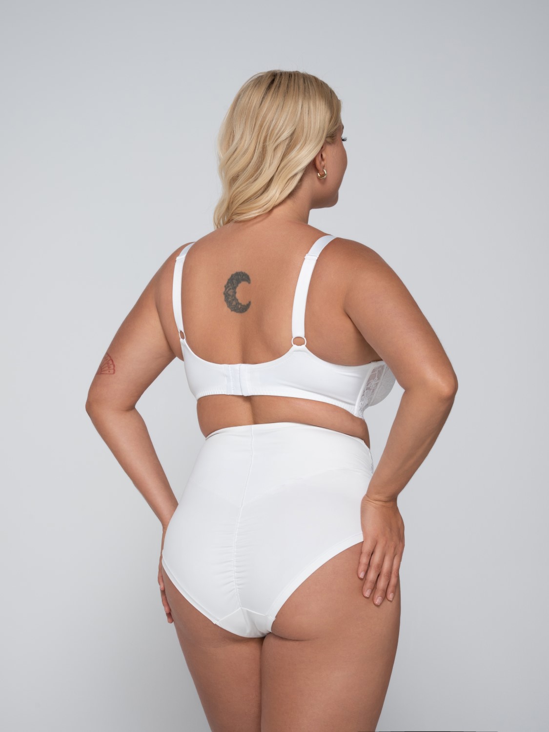 Venus 15501 wired full cup balconette & 25502 high waist maxi brief white back
