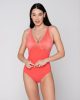 Aura 94887 swimsuit with molded triangle cup coral front