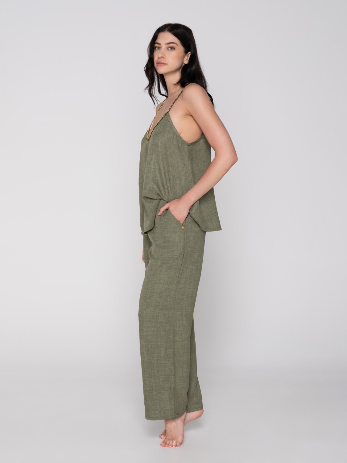Fresh 94911 top & 94912 pants khaki side
