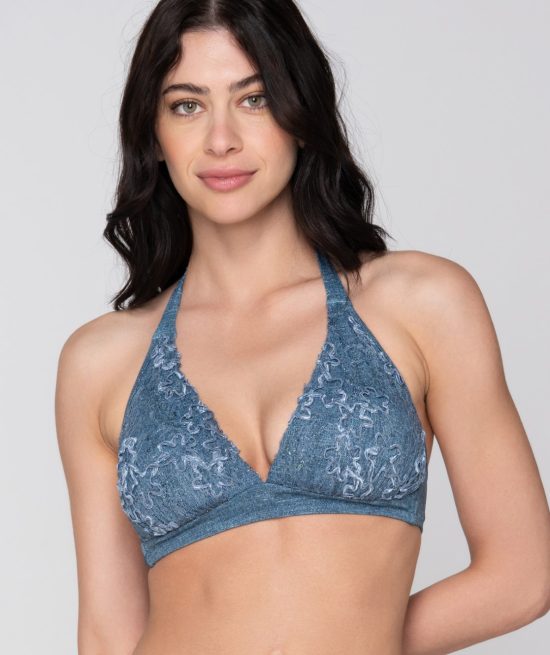 Jeans μπικίνι τρίγωνο με ελαφριά ενίσχυση C/D