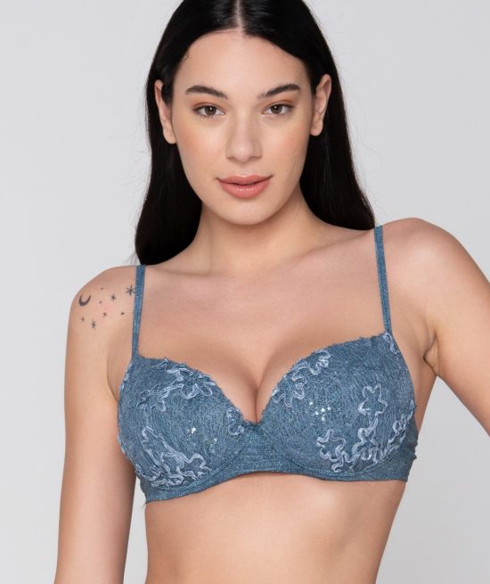 Jeans μπικίνι με ελαφριά ενίσχυση C/D