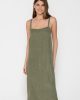 Fresh 94914 long dress khaki close cut
